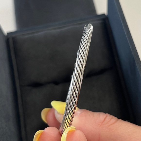 David Yurman Diamond Buckle Classic Cable Bracelet 5mm - Sterling Silver - Picture 14 of 14